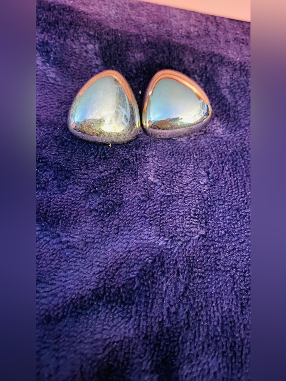 Silver-Tone Iridescent Heart Stud Earrings - Women Jewelry